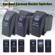 12V 24V Car Rocker Switch Blue Red LED Rocker Toggle Switch On Off (On) Off (On)