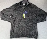 TailorByrd 1/4 Zip Pullover Jacket Men's M Long Sleeve Gray Black Geometric NWT