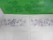 Vintage Boxed, Gift Pillowcases- Riegel- Purple His & Hers Embroidery