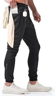 [Born Tough] Mens Workout Joggers Pants, Slim Fit Athletic Bodybuilding Gym Joggers,Tapered Running Sweatpants with Zip Pockets