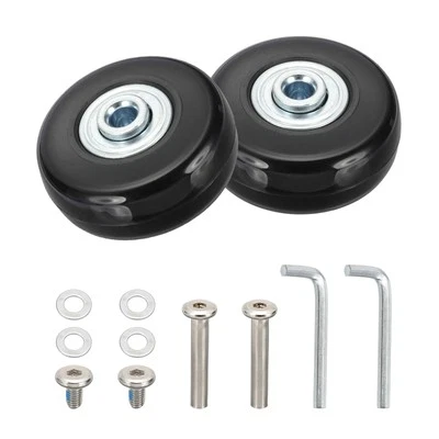 2Pcs 45x18mm Luggage Suitcase Wheels Replacement PU Trolley Wheel Repair Kits