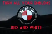 TURN YOUR EMBLEM RED & WHITE - BMW Colored Emblem Roundel Overlay For BMW