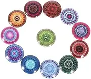 Hohopeti 20pcs Gem Ring Face Jewelry Making Charms Patches Bead Round Time Gemstone Patch Sticker Flat Back Cabochons Jewelry Accessory Glass