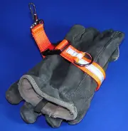 Firefighter Glove Strap Quick Release Orange w/3M Silver Reflective Sav-A-Jake