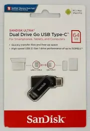 SanDisk 64GB Ultra Dual Drive Go USB Type-C Flash Drive SDDDC3