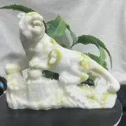 5LB+- NaturaL Lantian jade Quartz hand Carved tiger skull Crystal Healing 1pc