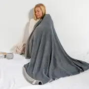 Pink Lemonade Ribbed Blue Throw