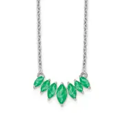 14k White Gold Marquise Emerald 18 inch Necklace