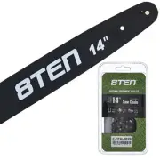 8TEN 14" Chainsaw Guide Bar & Chain .043 3/8LP 50DL for Stihl 017 009 018 023