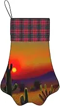 YANYU Sunset Cactus in Desert Print 17in Christmas Pet Paw Stockings Xmas Stockings for Dogs Cats Christmas Pet Gifts