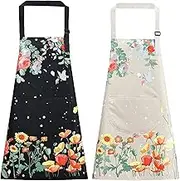 Kitchen Cooking Apron, Chef Apron Cute Apron for Women，Cotton and Linen Apron Kitchen BBQ Artist Painting Apron