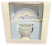 English Bird & Ellie Baby Ceramic Egg Cup Spoon Gift Set - B0Y - Mint in Box