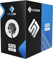 1000ft CAT6 4/UTP Solid Copper Clad Aluminum Conductor Cable 23AWG LAN Network Ethernet 550Mhz Wire (Black)