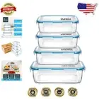 Stain-Resistant 4-Pack Glass Storage Containers with Locking Lids for Freshness