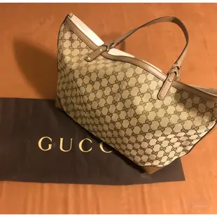 Gucci 經典提花布 子母包 八成新 實拍 免稅價 機場 二手