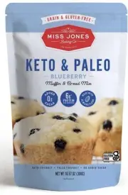 Miss Jones Baking Keto Blueberry Muffin Mix - Gluten Free, Low Carb, No Sugar Ad