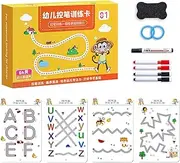 Frxib Scribble Smart Workbook, Preschool Scribble Studybook, Reusable Preschool Workbook Preschool Learning Activities for Boys, Girls