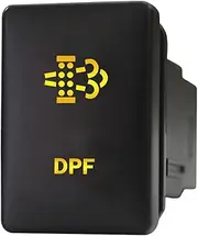 12V 3A ON-OFF Push Switch 9C87O Laser etched DPF dual LEDs in amber For Toyota Hilux LandCruiser Prado RAV4 & Suzuki and more