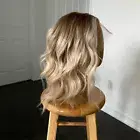 Blonde Lace Frontal Wig 100% Human Hair Brown Highlight 13x4 Body Wave