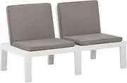 Garden Bench Garden Lounge Bench with Cushion Plastic White