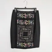 Ted Baker London NWT Annasa Floral Embroidered Pencil Skirt - Sz 2 (US 6) Black