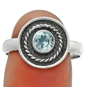 Natural Sky Blue Topaz 925 Sterling Silver Ring s.9 Jewelry R-1439