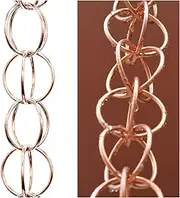 Rain Chains，Rain Catcher Chain ， Ring Rain Chain Copper, Hanging Downspout Rain Catcher Chain with Metal Hook, Japanese Rain Chains(Ligjt Grey,3.6m/10.4ft)