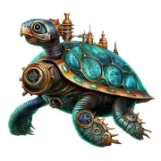 Steampunk Sea Turtle Sticker 4" Clockwork Gear Science Fiction Industrial Diesel