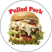 pulled pork sandwich | Laminated Vinyl Decal Sticker Label