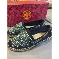 在飛比找蝦皮購物優惠-全新 Tory Burch 緞帶 綁帶 蝴蝶結 草編鞋