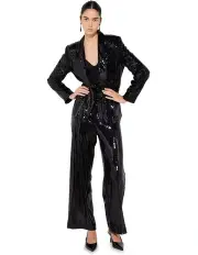 [Montique] Cleo Sequin Pants in Black