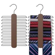 Uinicor Tie Hanger,Tie Organizer for Closet 20 Storage Capacity,Wooden Neckti...