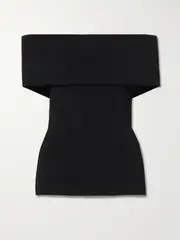 [TOTEME] TOTEME - Off-the-shoulder Jersey Top - Black - small small Black