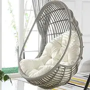 Hanging Egg Chair Swing Cushion Waterproof Hammock Chair Replacement Cushion Cream Color Indoor Outdoor Use