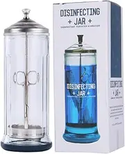 Glass Disinfectant Jar for Barbers - Sterilizer for Salons, Professional Barber Supplies and Nail Tools - 1.09 L / 37 fl.oz.