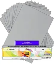 Dalton Manor Pearlescent 1 Sided Cardstock Card Silver A4 310gsm Pack 10