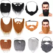 10 Pcs Fake Beards Costume Old Man Mustache Costume for Jesus Beard Halloween Fu