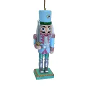 New Nutcracker Blue Pink Christmas Tree Ornament 5 in