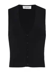 Matteau | Button Up Vest in Black | The UNDONE