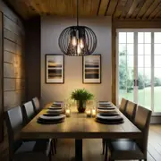 Precision Wire Pendant Light Medium 3 Light in Black