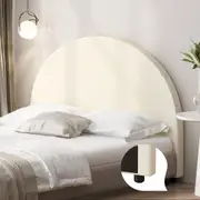 Oikiture Bed Head Headboard Double Fabric Bedhead Beige