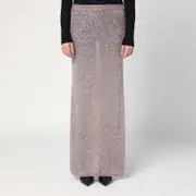 [Balenciaga] Light brown/silver maxi skirt with sequins S Brown