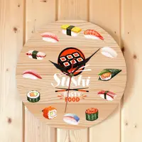 在飛比找蝦皮商城精選優惠-日本料理壽司美味食物掛鐘現代簡約美食餐廳時鐘家居客廳藝術裝飾