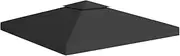 2-Tier Gazebo Top Cover 310 g/m 3x3 m Black Gazebo Top