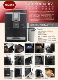 在飛比找Yahoo!奇摩拍賣優惠-展示品)NIVONA 全自動咖啡機 NICR1030