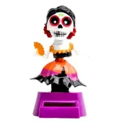 Skull Bobblehead Dashboard Solar Powered Ornaments Bobbing Heads Auto Nearby