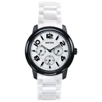 在飛比找momo購物網優惠-【GOTO】躍色純粹時尚陶瓷手錶-IP黑x黑刻度(GC610