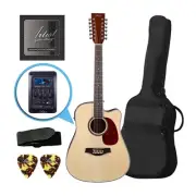 12 String Acoustic Electric Guitar Pack with Built-in Tuner EQ