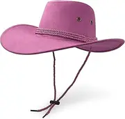 [UltraKey] Cowboy Hat, Sun Hat Faux Felt Leather Suede Travel Cap Western Hat Outdoor Sun Protect
