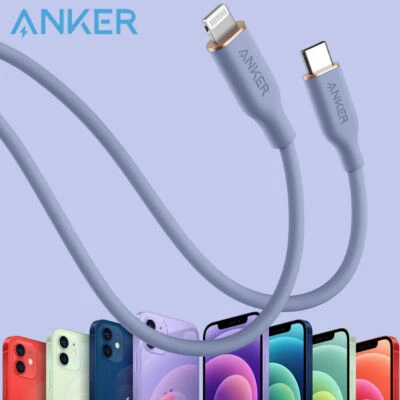 Anker Powerline III Flow USB C PD Charging Cable 6ft for iPhone 12 MFi-Certified